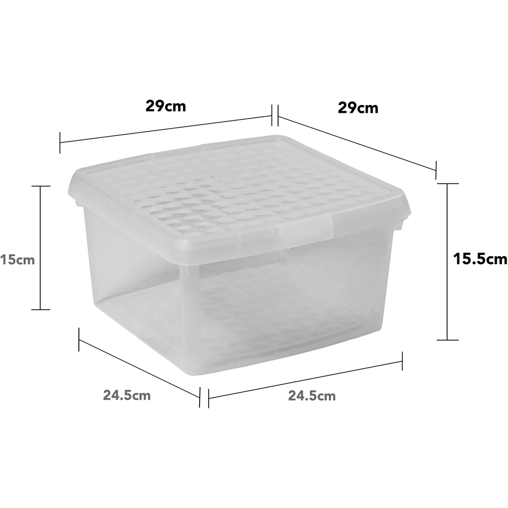 Wham Clip 9L Clear Square Storage Box with Lid 3 Pack Image 6