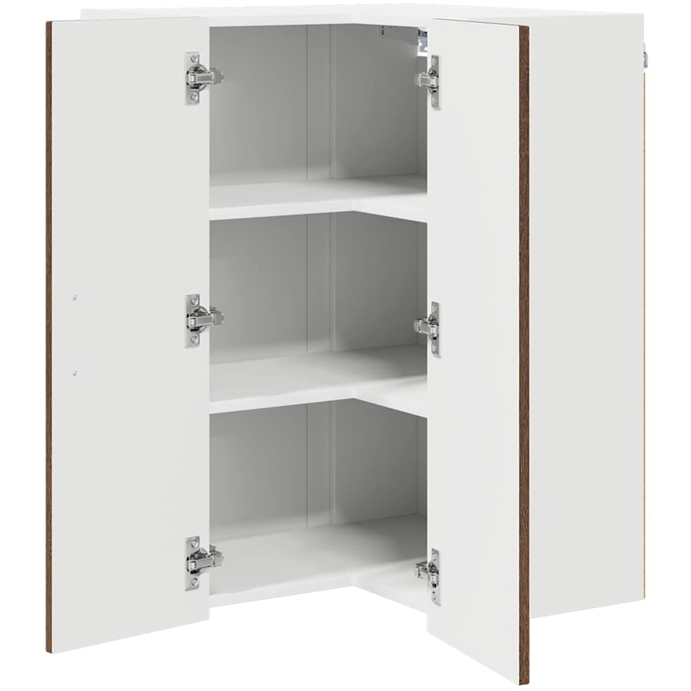 vidaXL 2 Door Brown Oak Kitchen Wall Corner Cabinet Image 5