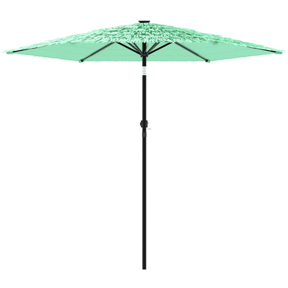 vidaXL Green Straw Top Garden Parasol with Steel Pole 2.6m Image 3