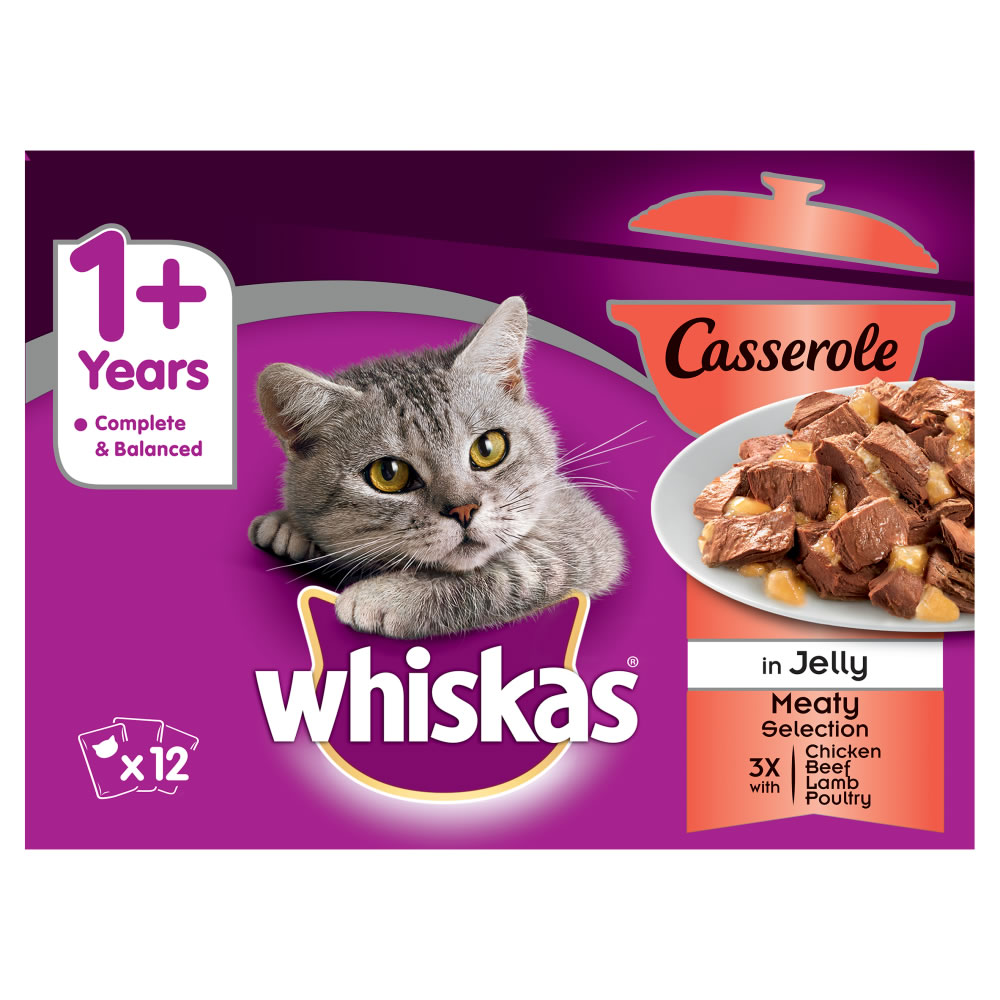 Whiskas Casserole 1+ Meaty Selection Cat Food 12 x 85g Image 2