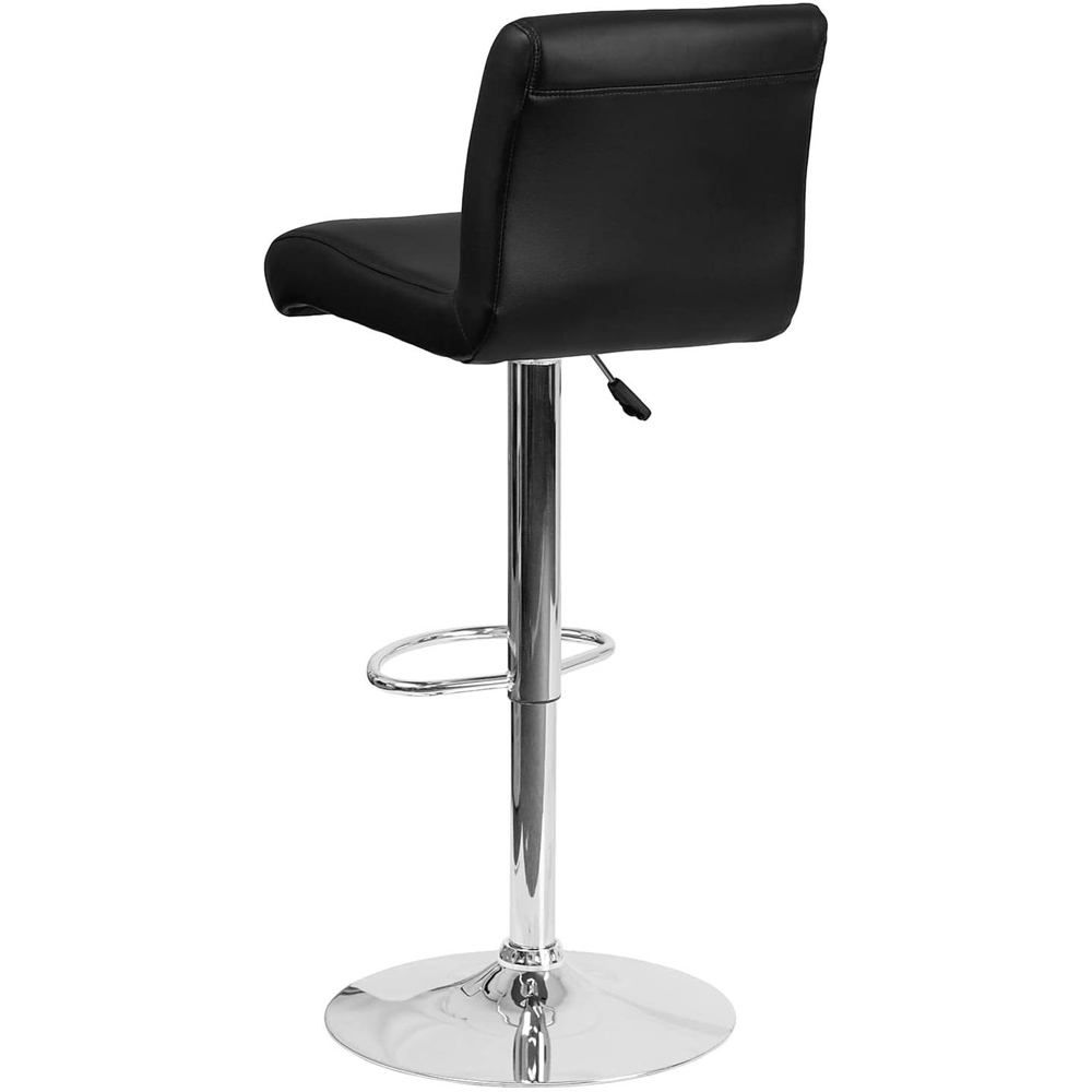 FWStyle Black Faux Leather Waterfall Bar Stool Set of 2 Image 4