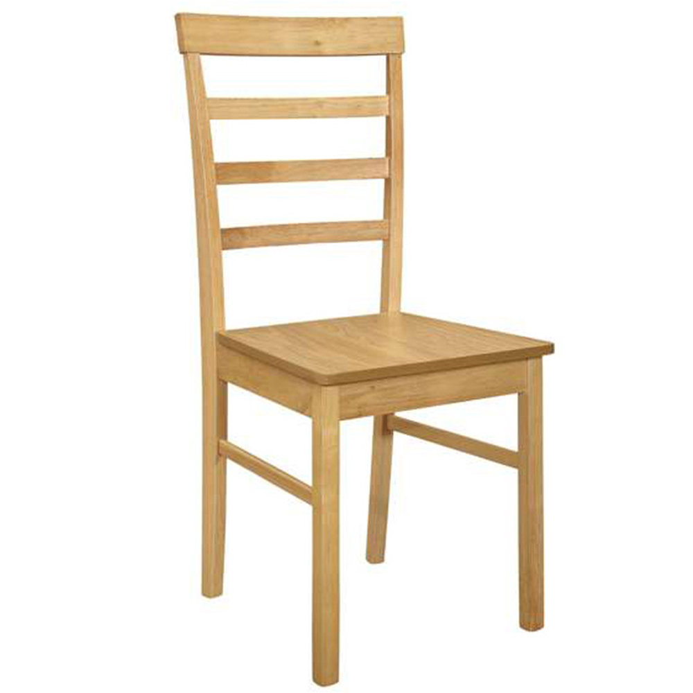 Upton Set of 2 Oak Ladder Back Dining Chair Image 5