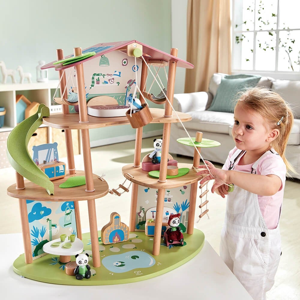 Hape Pandas Bamboo House Playset Image 2