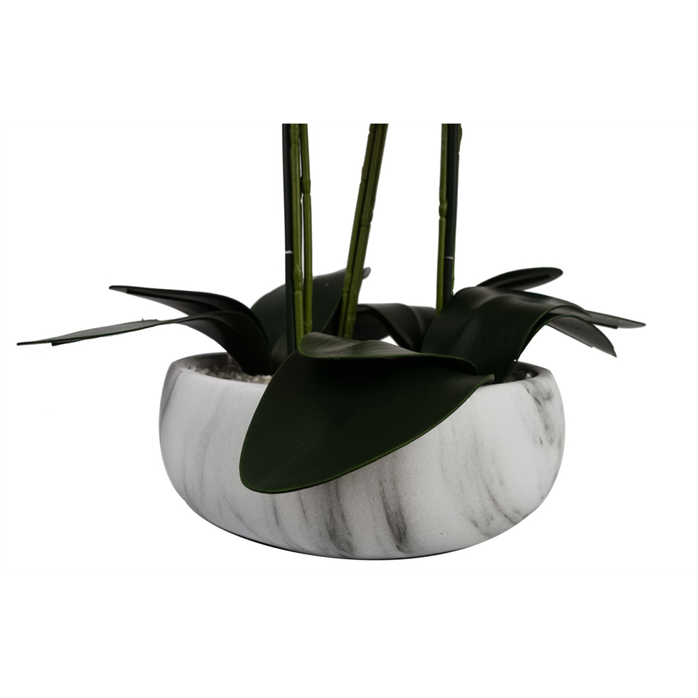 Botanik Pink Orchid Artificial Tree in Marble Effect Ceramic Planter 60cm Image 4