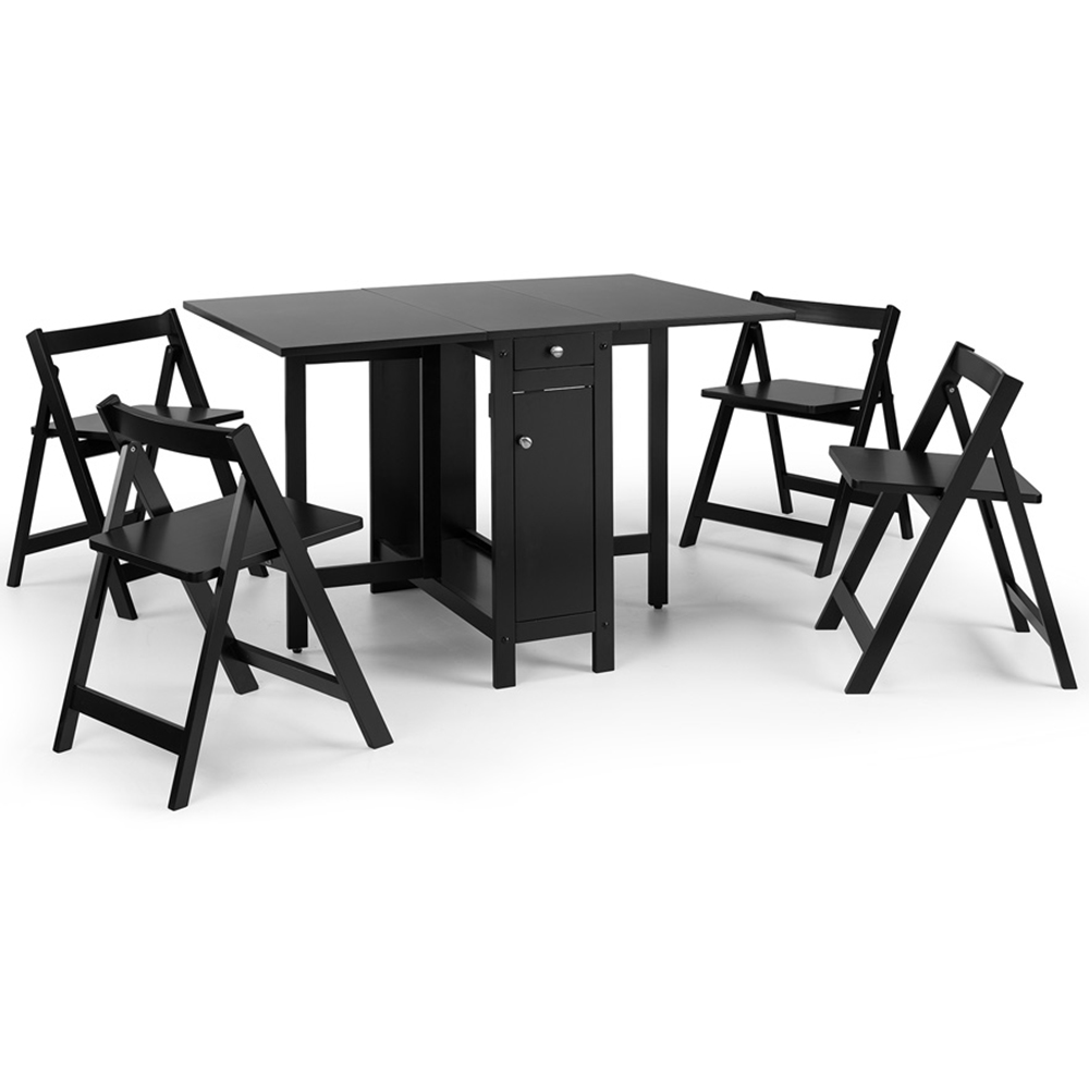 Julian Bowen Savoy Black 4 Seater Dining Set Image 2