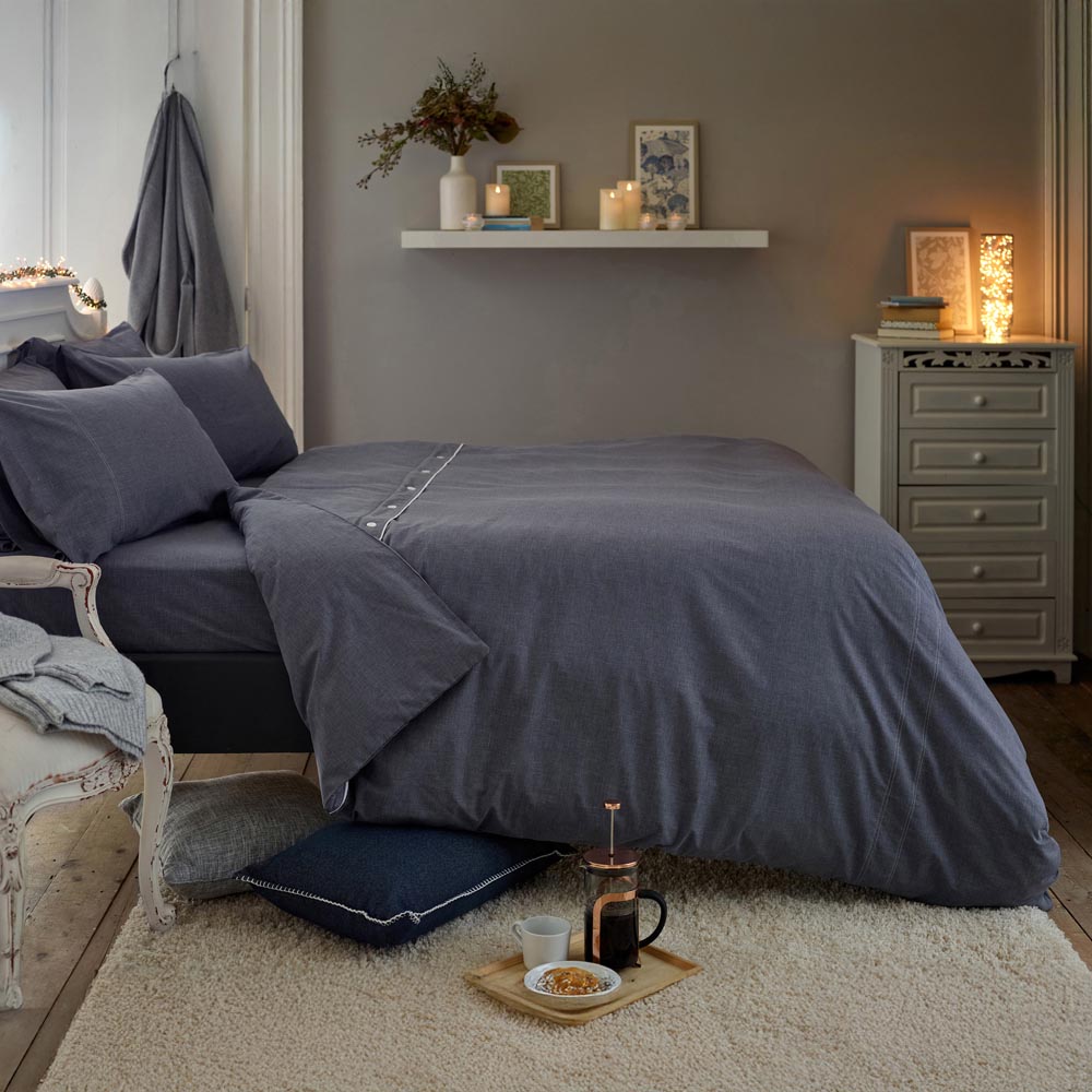 Deyongs Southwick Super King Size Navy Duvet Set Image 7