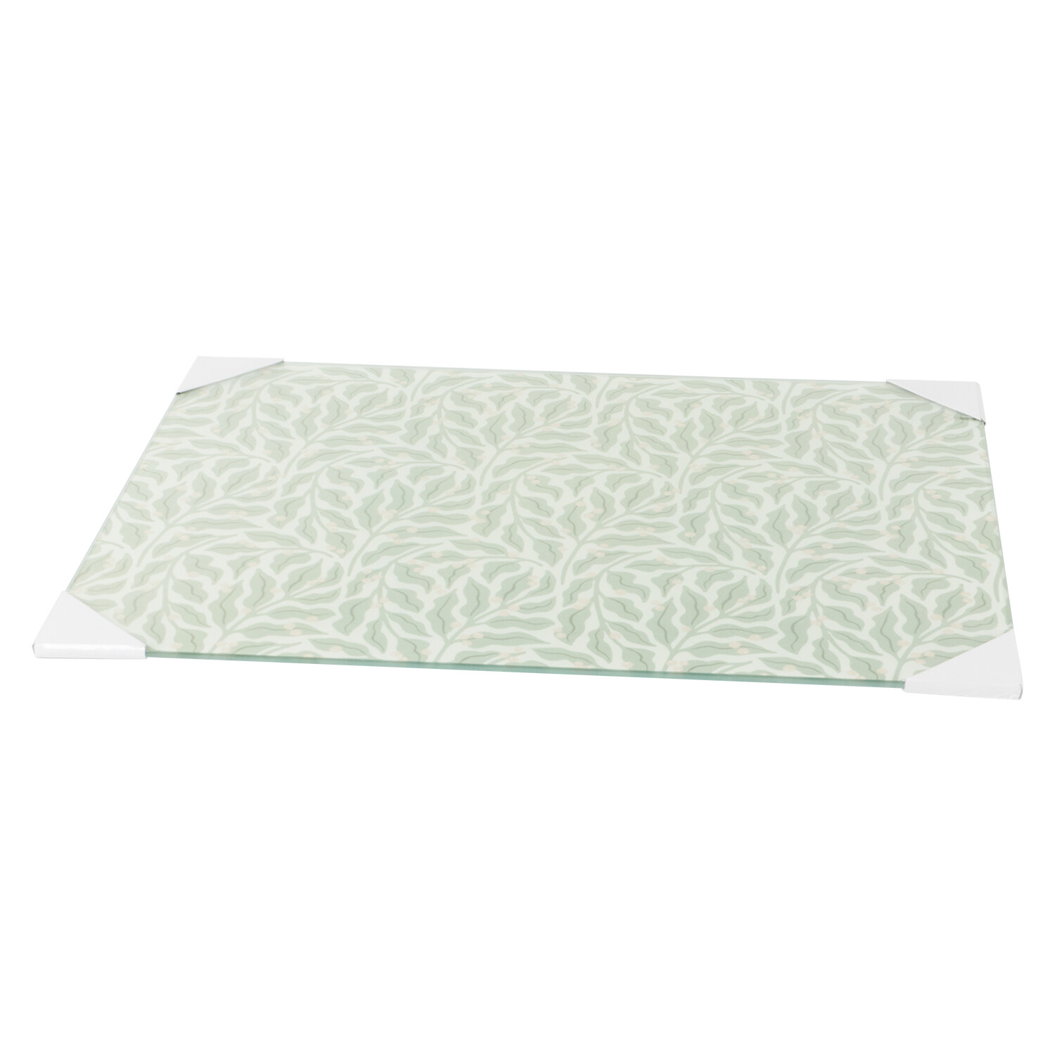 Green Leaves Glass Worktop Saver Green Image 2