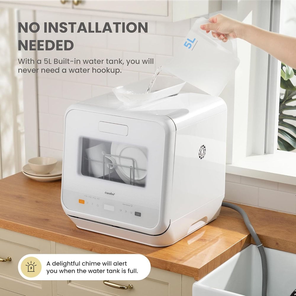 Comfee Mini Table Top Countertop Dishwasher with Built-in 5L Water Tank Image 2
