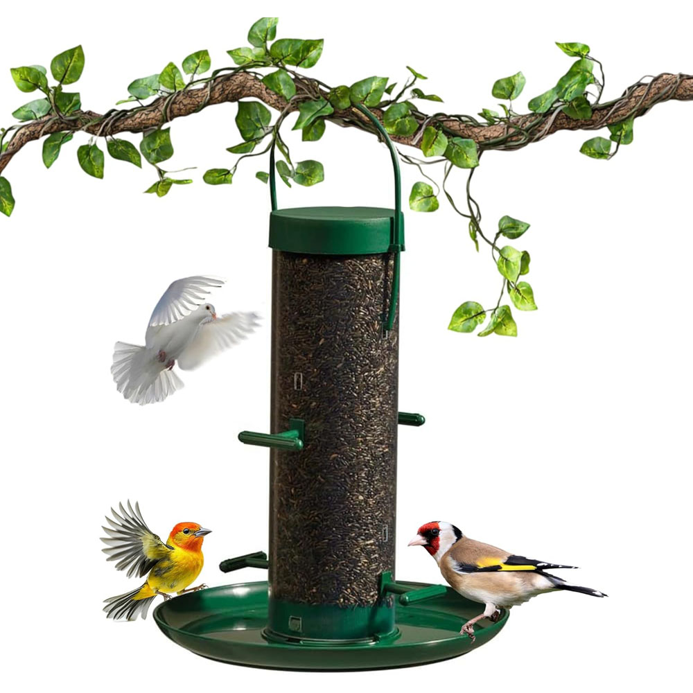 Happy Beaks Supa 4 Port Nyger Feeder with Tray Image 2