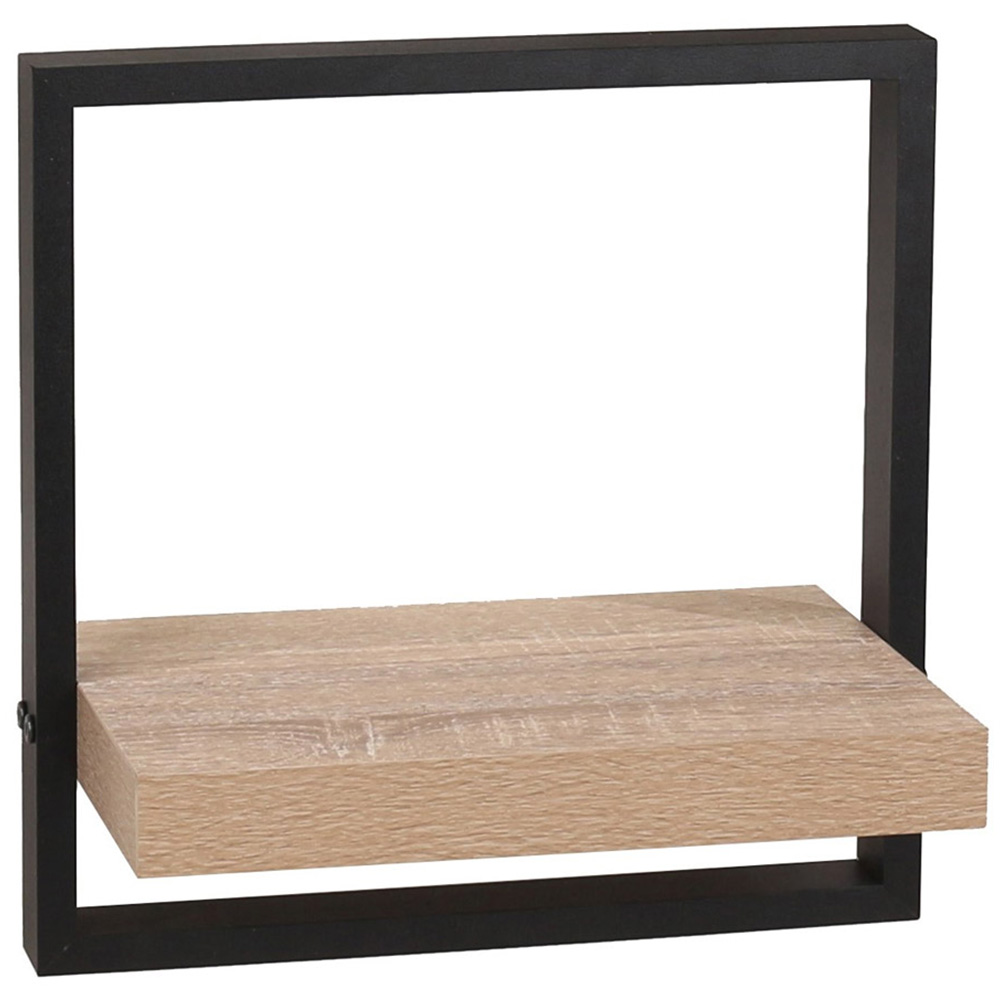 Core Products Nova 35cm Oak and Black Framed Floating Shelf Kit Image 3
