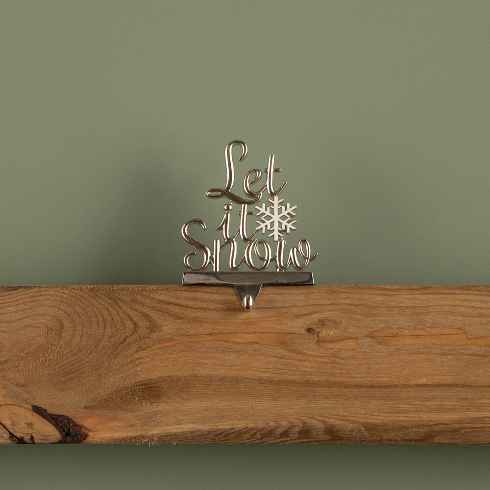 Samuel Alexander Silver Let it Snow Christmas Stocking Hanger 22cm Image 9