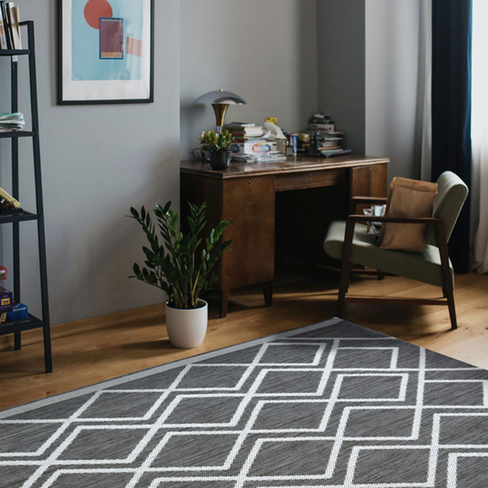 Homemaker County Diamonds Silver Rug 120 x 170cm Image 2