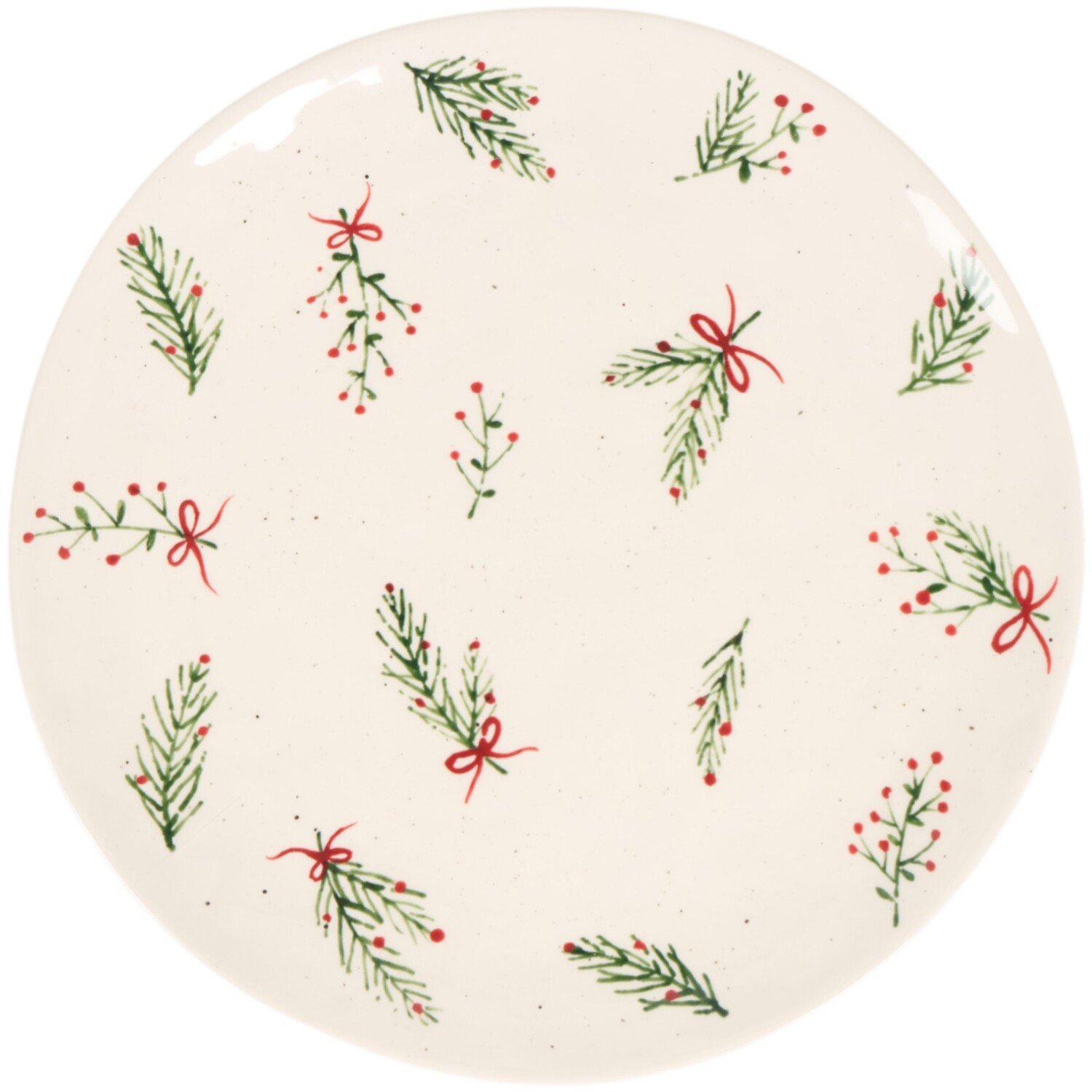 Festive Stone Floristry Plate White Image 1