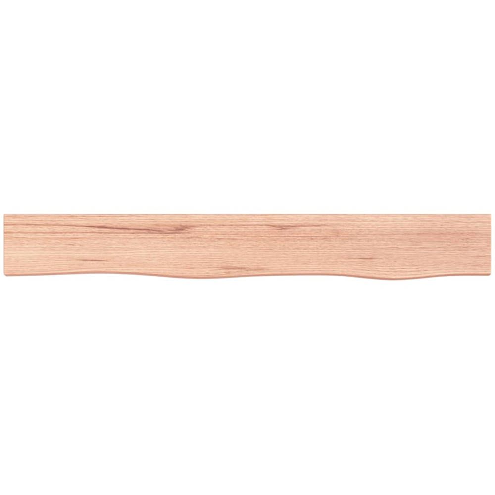 vidaXL 80cm Light Brown Treated Solid Oak Wood Floating Wall Shelf Image 2