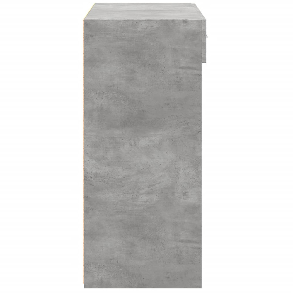 vidaXL 2 Drawer 6 Shelf Concrete Grey Wooden Sideboard Image 5