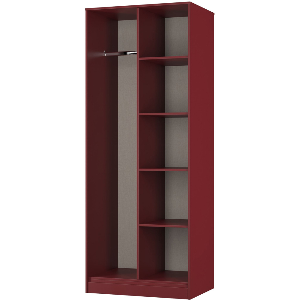 Crowndale Hong Kong 5 Shelf Red Matt Tall Open Wardrobe Ready Assembled Image 2