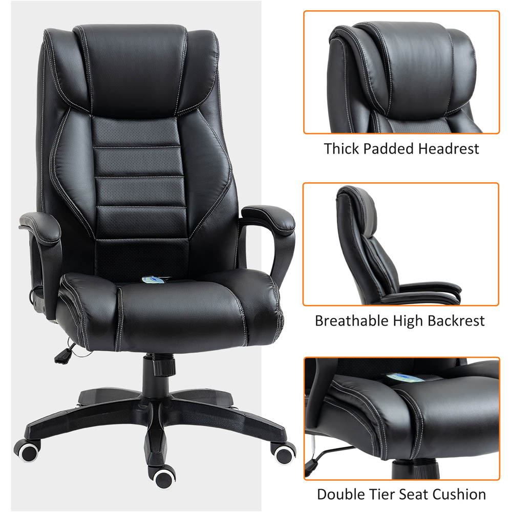 Portland Black PU Leather Swivel High Back Office Chair Image 4