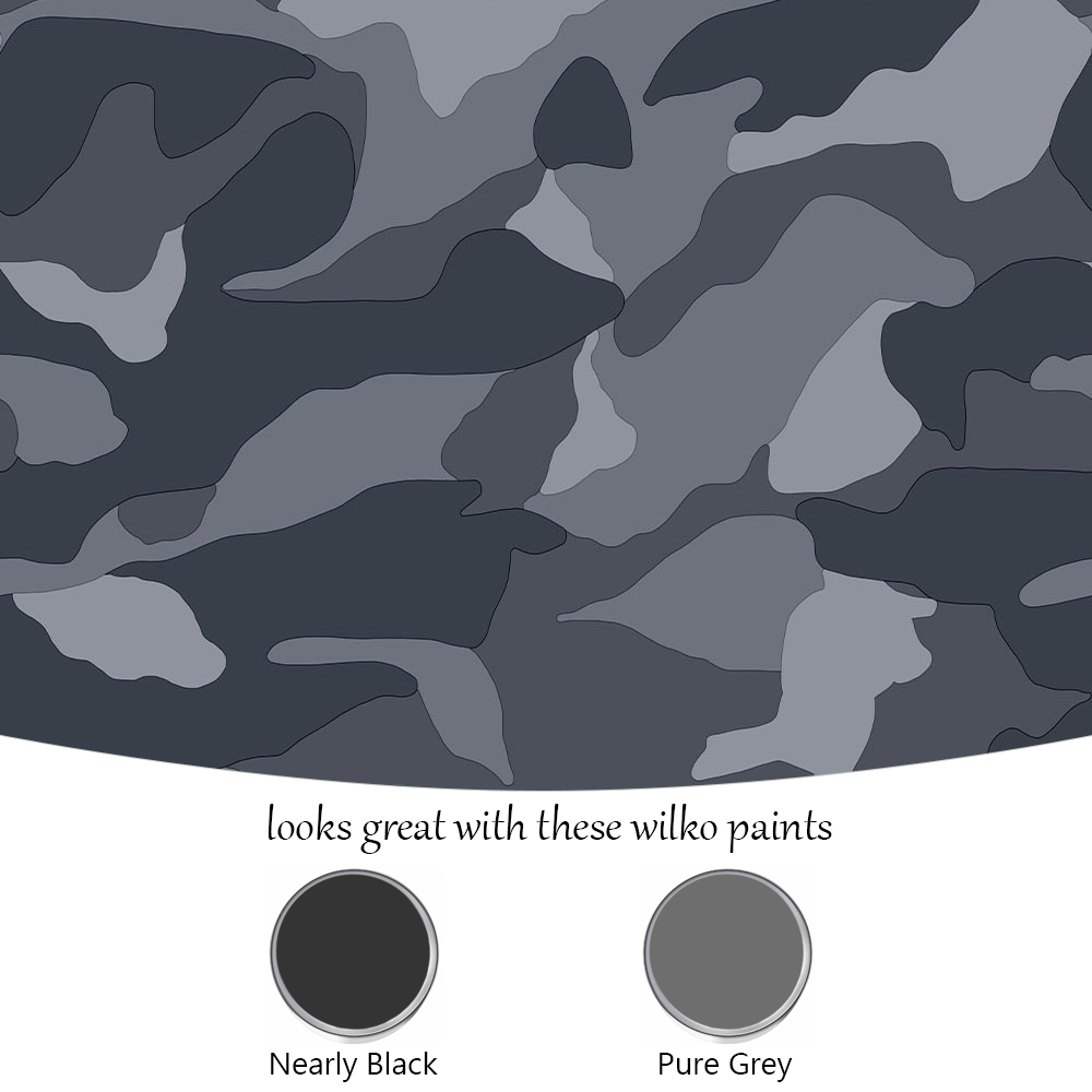 Fresco Camouflage Dark Grey Wallpaper Image 4