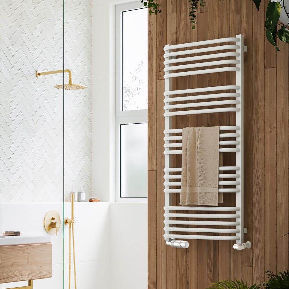 Terma Alex White Heated Towel Rail 1140 x 500mm Image 2