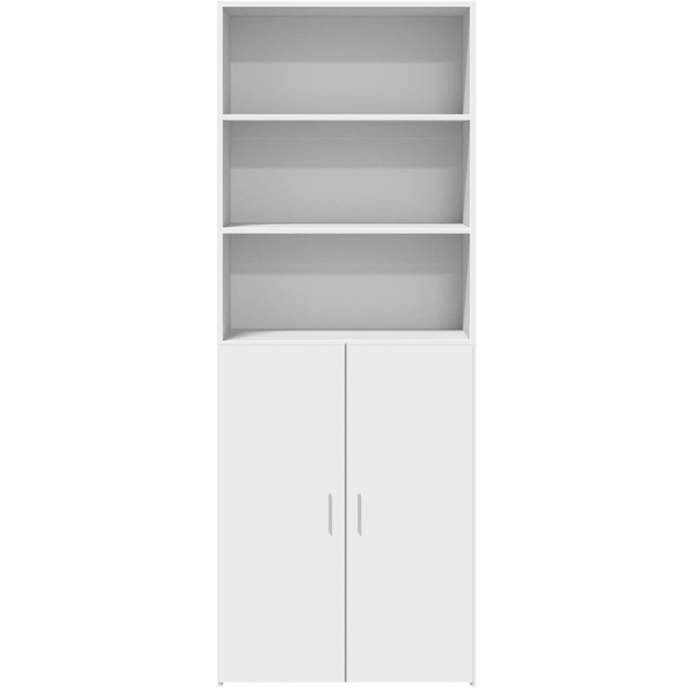 vidaXL 2 Door 3 Shelf White Highboard Image 3