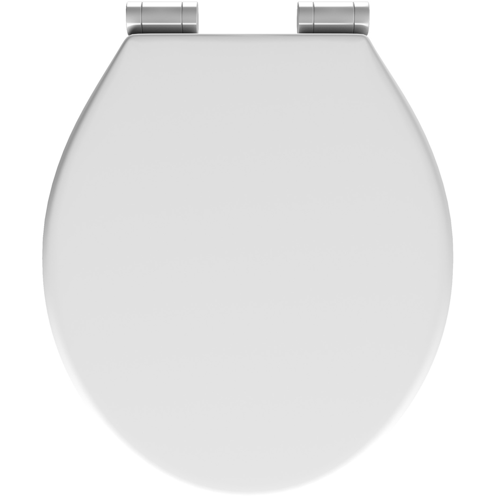 Go Bathrooms Matt White Universal Soft Close Round Oval Toilet Seat Image 1