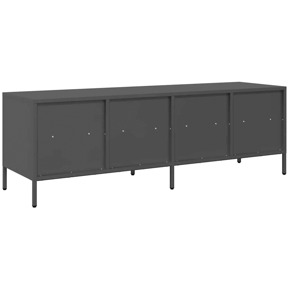 vidaXL 4 Drawer 4 Shelf Black Steel Industrial Style TV Cabinet Image 6