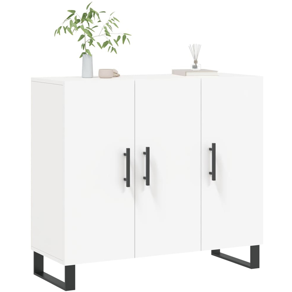 vidaXL 3 Door White Sideboard Image 3