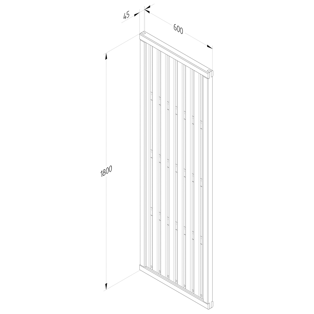 Forest Garden Vertical Slatted Garden Screen 1.8 x 0.6m Image 4