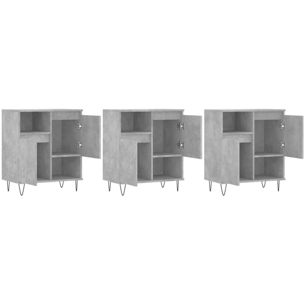 vidaXL 2 Door 2 Shelf Concrete Grey Sideboard 3 Pack Image 4
