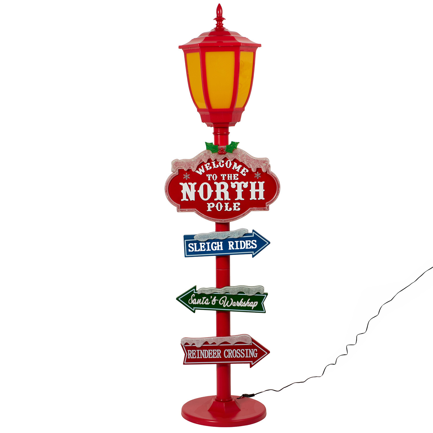 North Pole LED Road Sign - Red Image 1