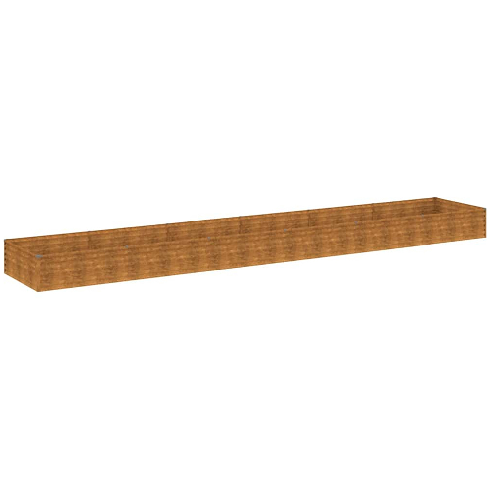 vidaXL Brown Corten Steel Raised Garden Bed 579 x 100 x 36cm Image 1