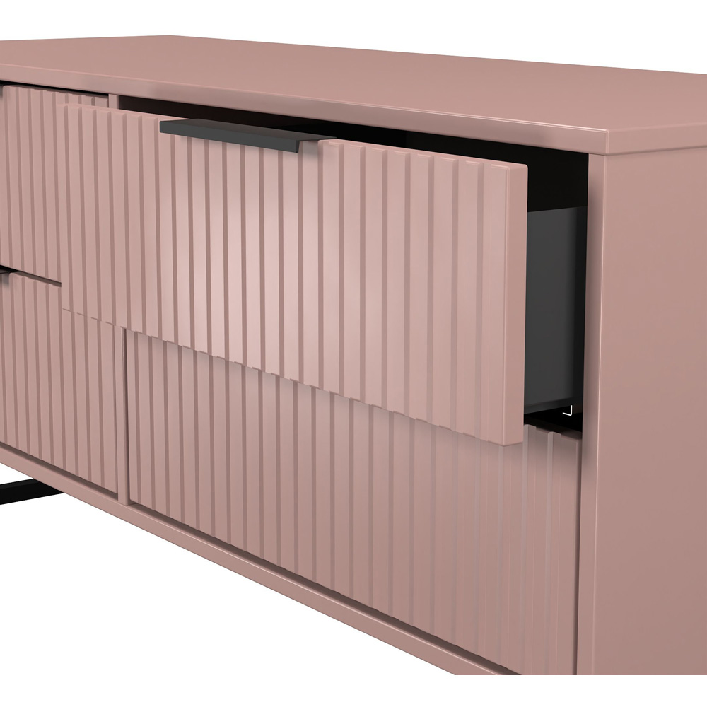 Crowndale Fluted 4 Drawer Kobe Pink Bed Box Ready Assembled Image 6