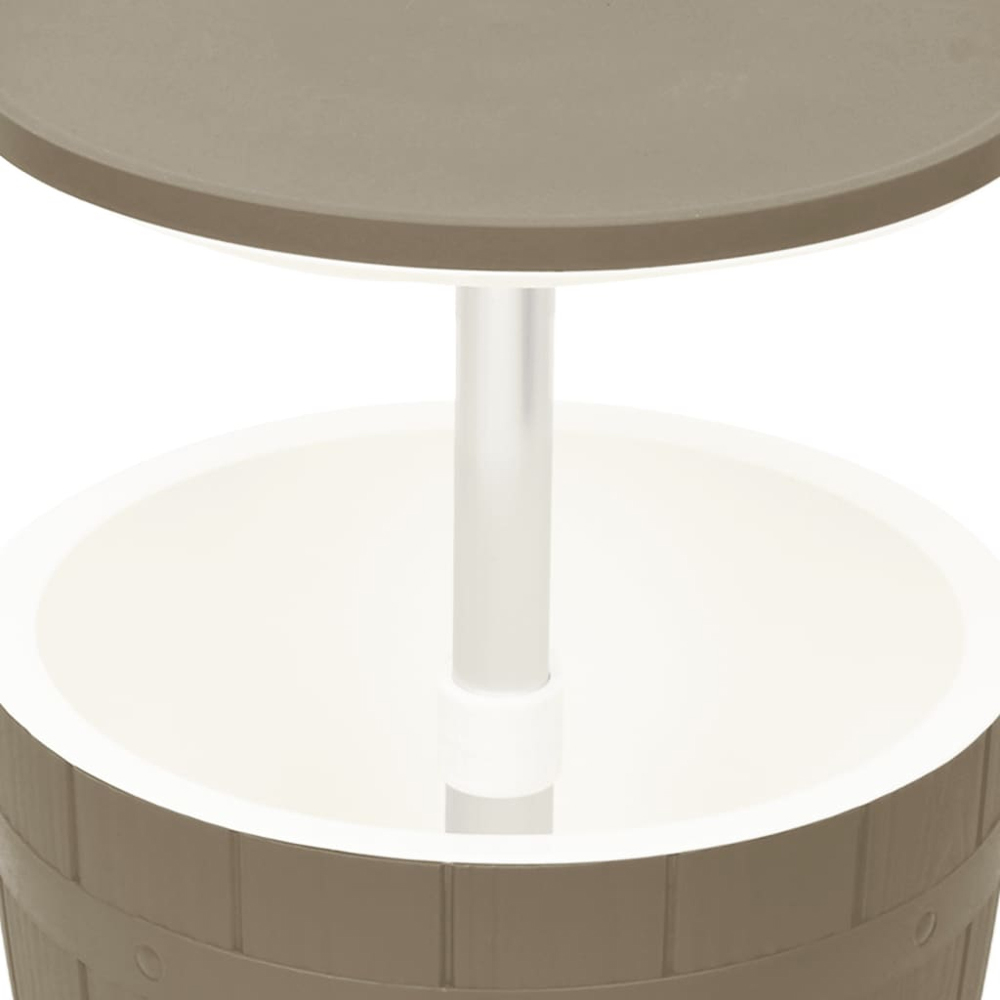 vidaXL Brown Rattan Ice Cooler Table Image 3