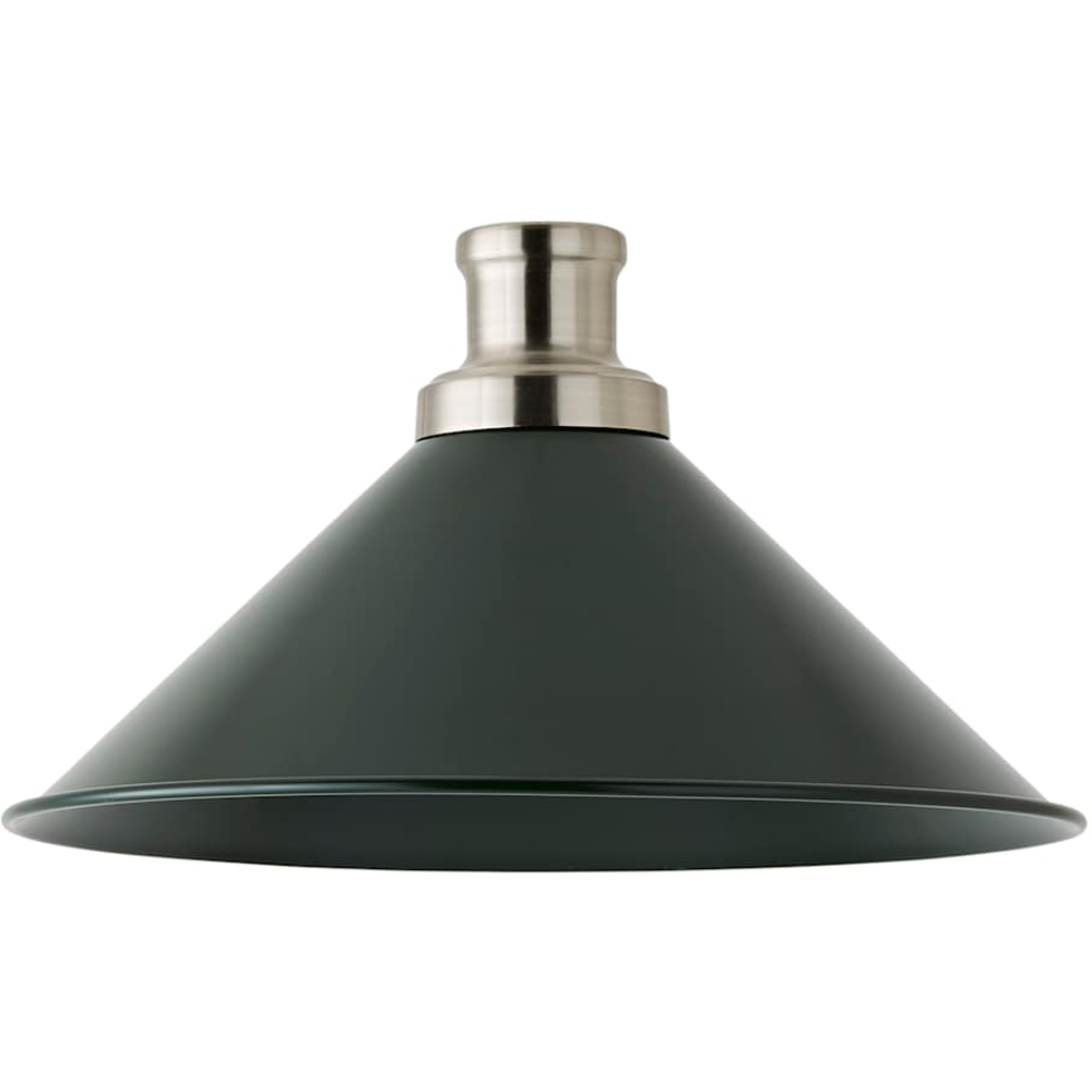 ValueLights Forest Green Tapered Metal Shade with Rolled Edge and Metallic Fitting Image 1
