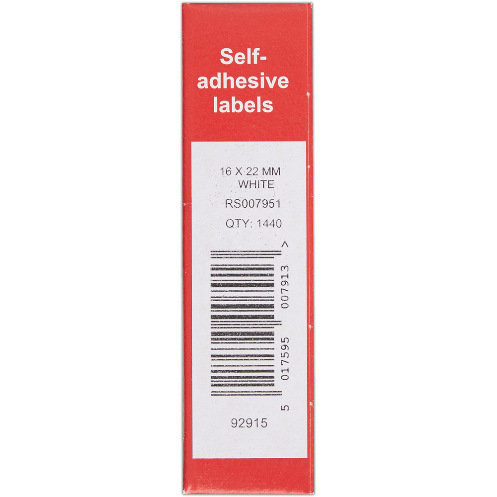 Blick White Rectangular Self Adhesive Label in Dispenser 16 x 22mm 1440 Pack Image 3