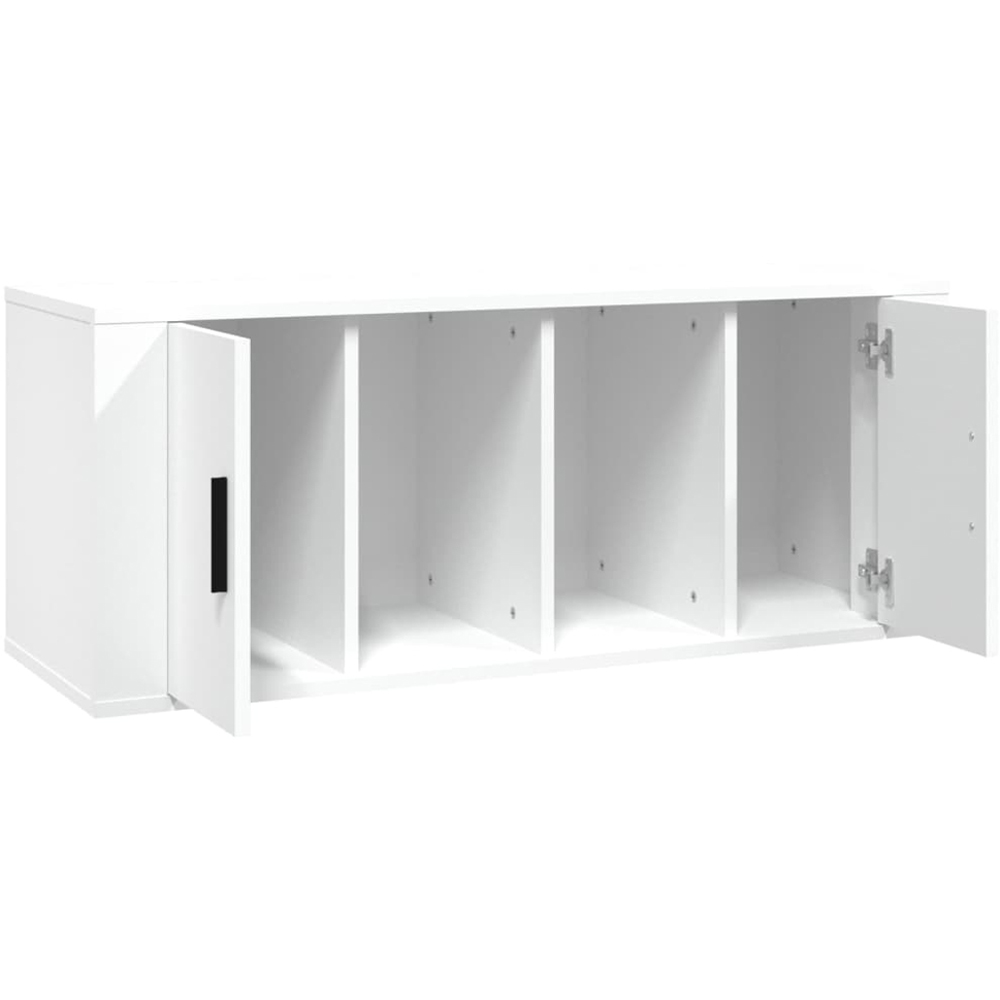 vidaXL 2 Door 2 Shelf White TV Cabinet Image 6