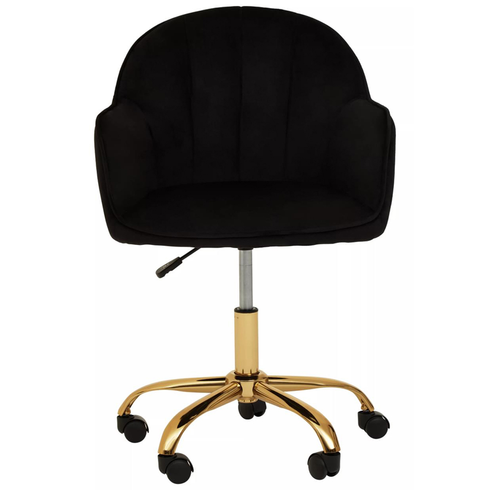 Interiors by Premier Brent Black and Gold Swivel Home Office Chair Image 4