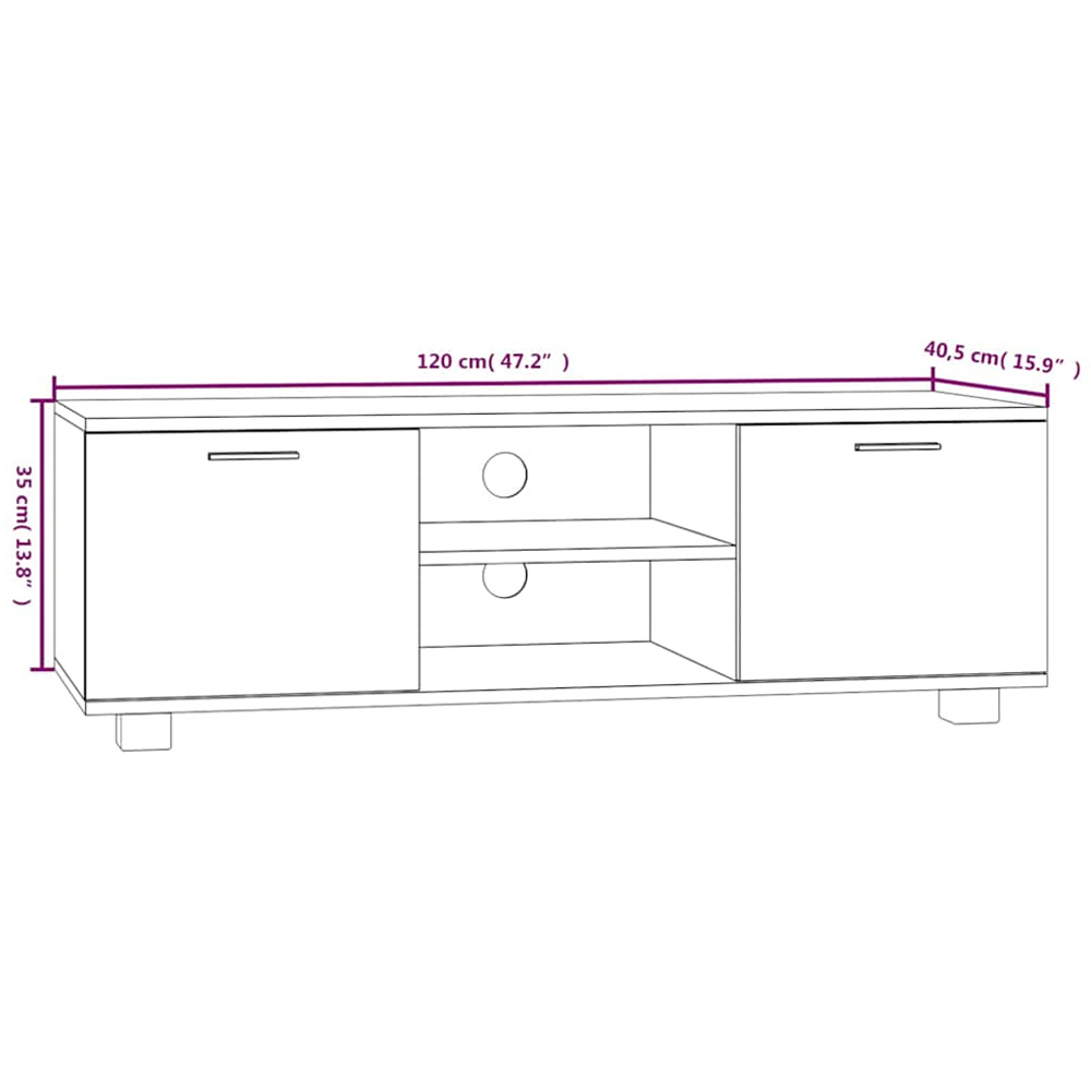 vidaXL 2 Door 2 Shelf Grey Sonoma TV Cabinet Image 8
