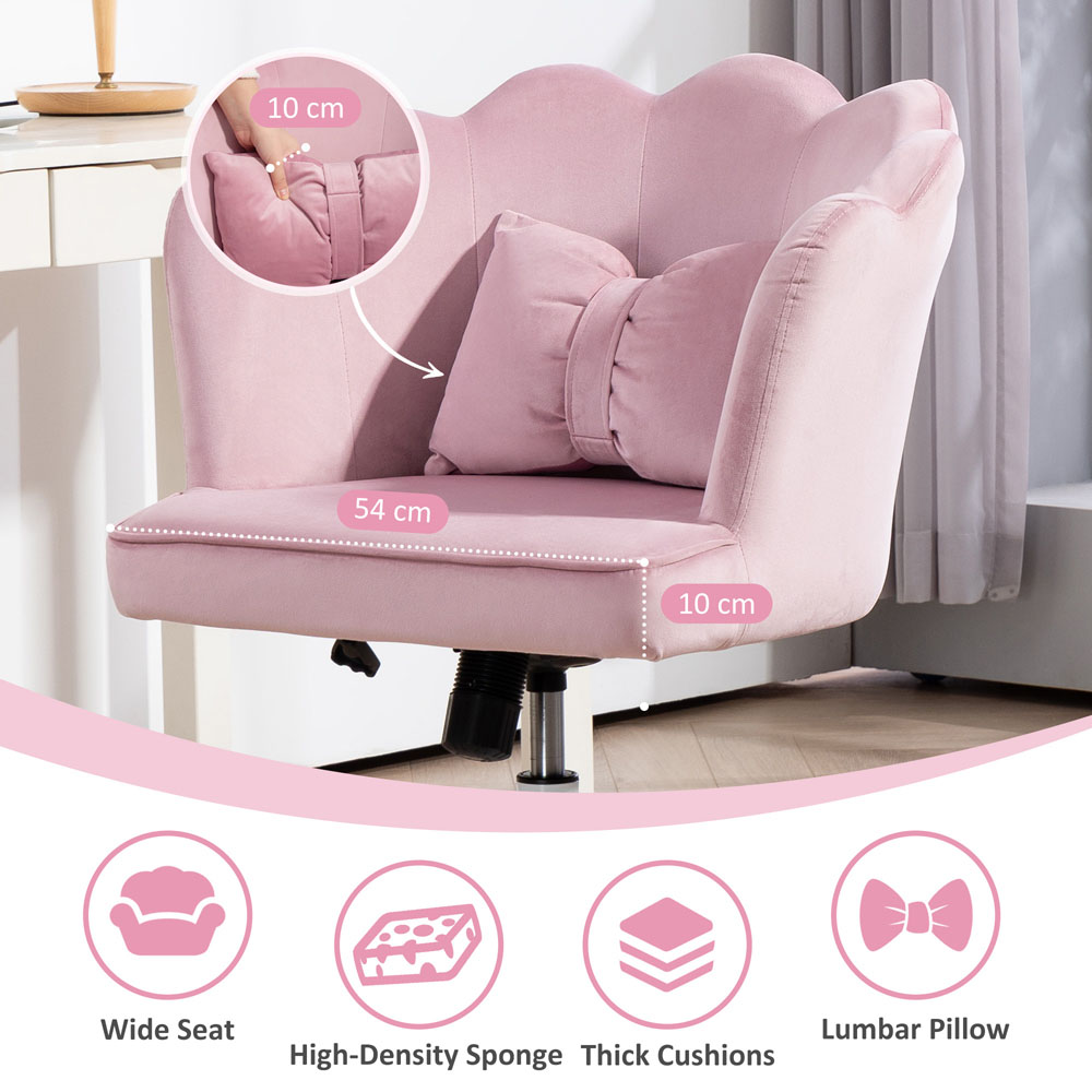 Portland Pink Wide Seat Armless Office Chair with Tilt Function Image 5