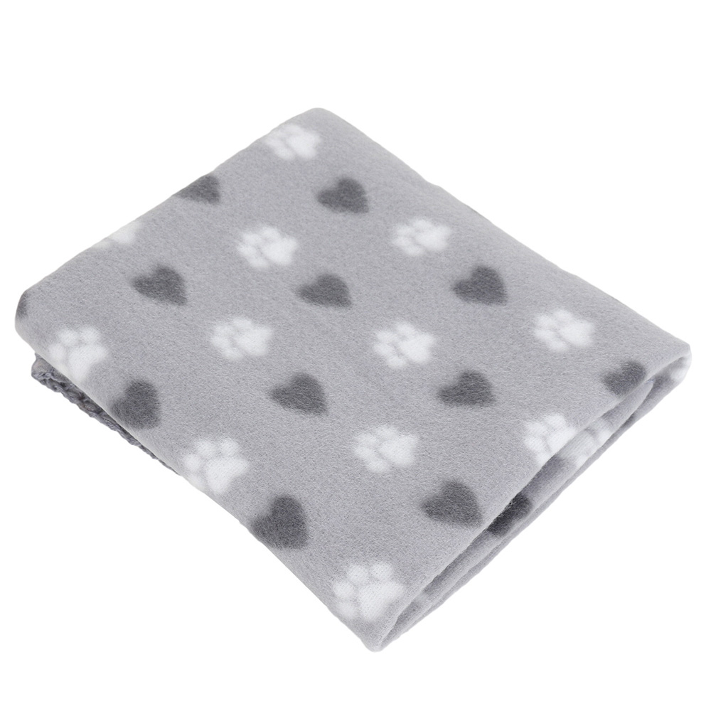 Single Paw and Heart Print Fleece Pet Blanket in Assorted styles Image 3