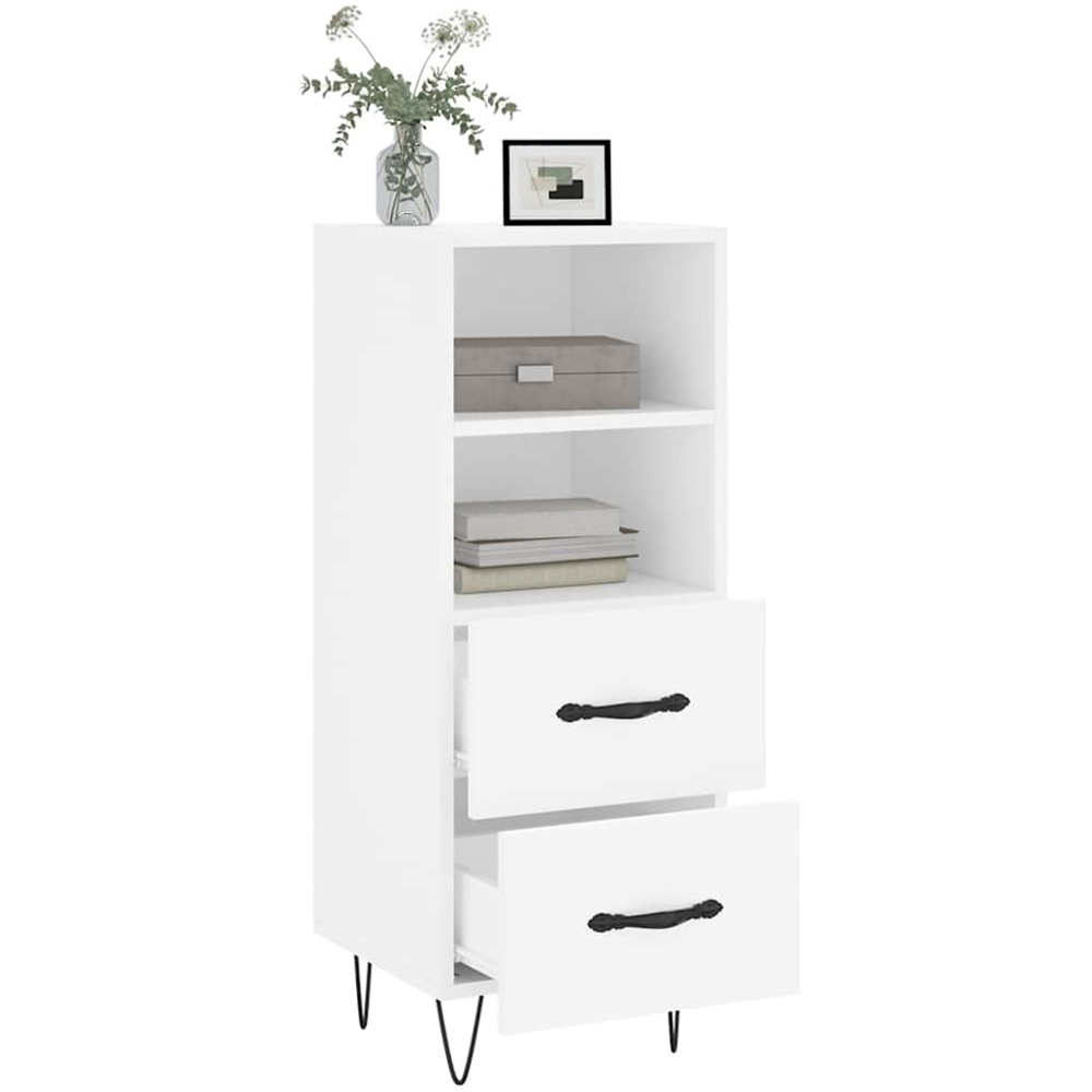 vidaXL 2 Door 2 Shelf White Sideboard Image 4
