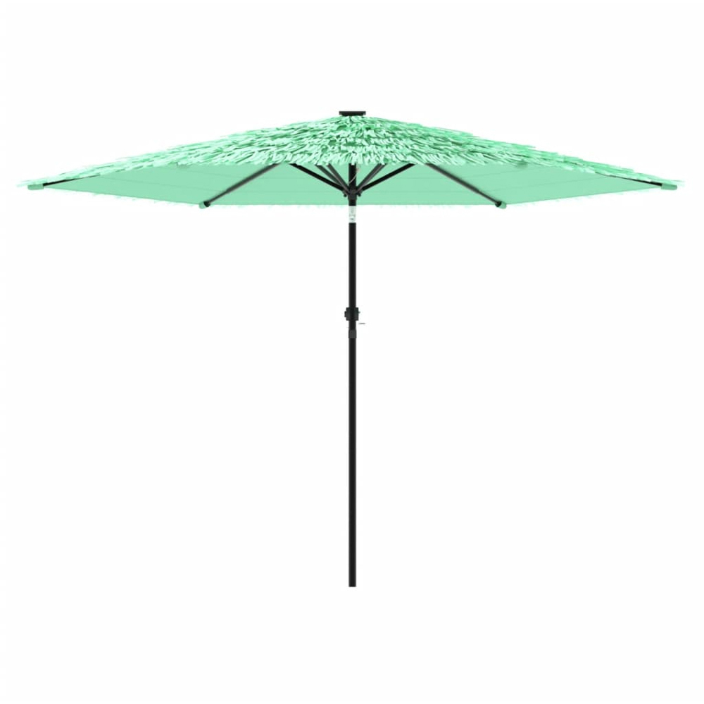 vidaXL Green Straw Top Garden Parasol with Steel Pole 2.8m Image 3