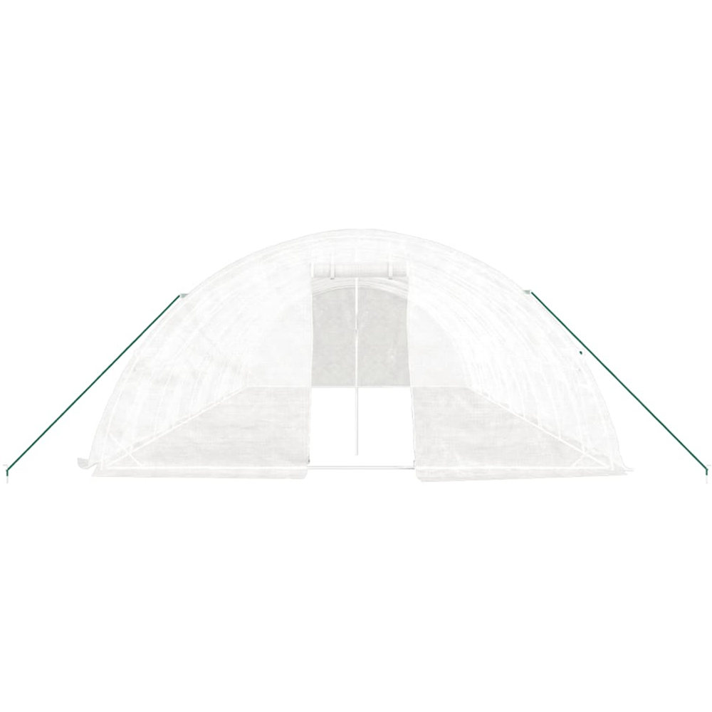vidaXL White Polyethylene Galvanised Steel Frame 32.8 x 16.4ft Greenhouse Image 4