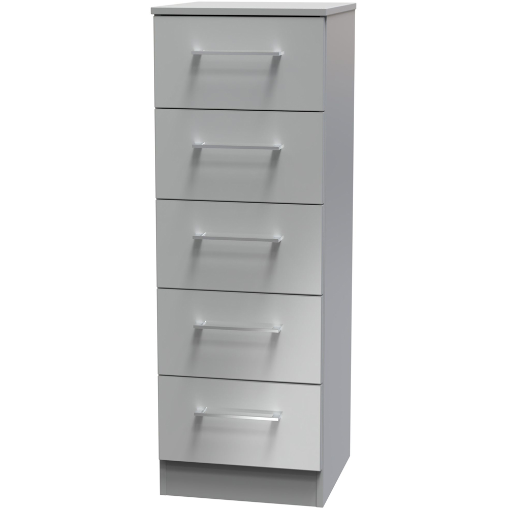Crowndale Worcester 5 Drawer Uniform Grey and Dusk Grey Tall Chest of Drawers Ready Assembled Image 2