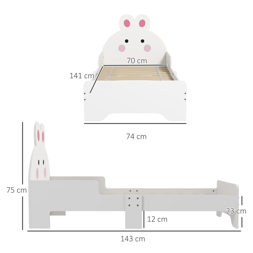 Tommy Toys White Rabbit Toddler Bed Image 8