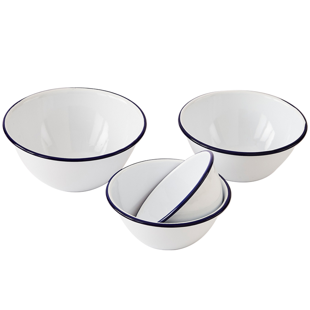 Highlands Homeware Enamel Pudding Bowl 4 Pack Image 1