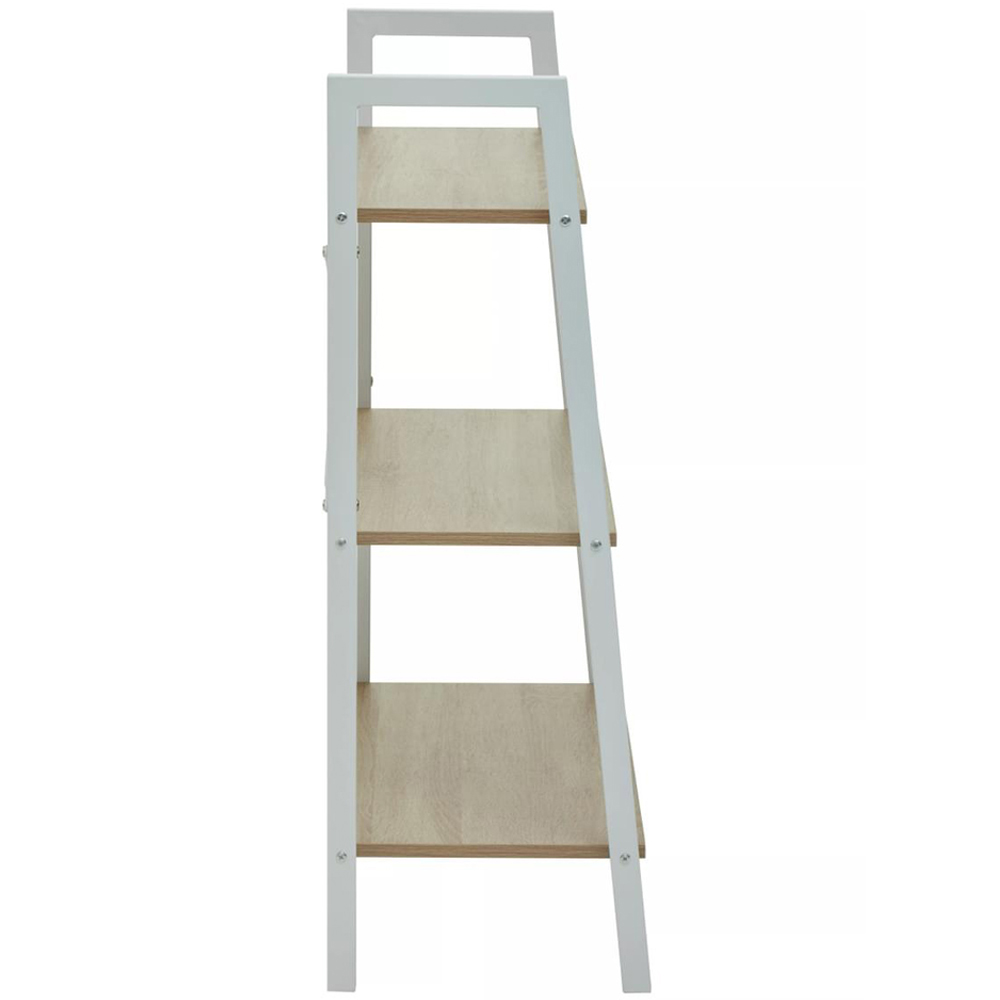 Premier Housewares Bradbury 3 Shelf Natural Oak Veneer Ladder Bookshelf Image 4