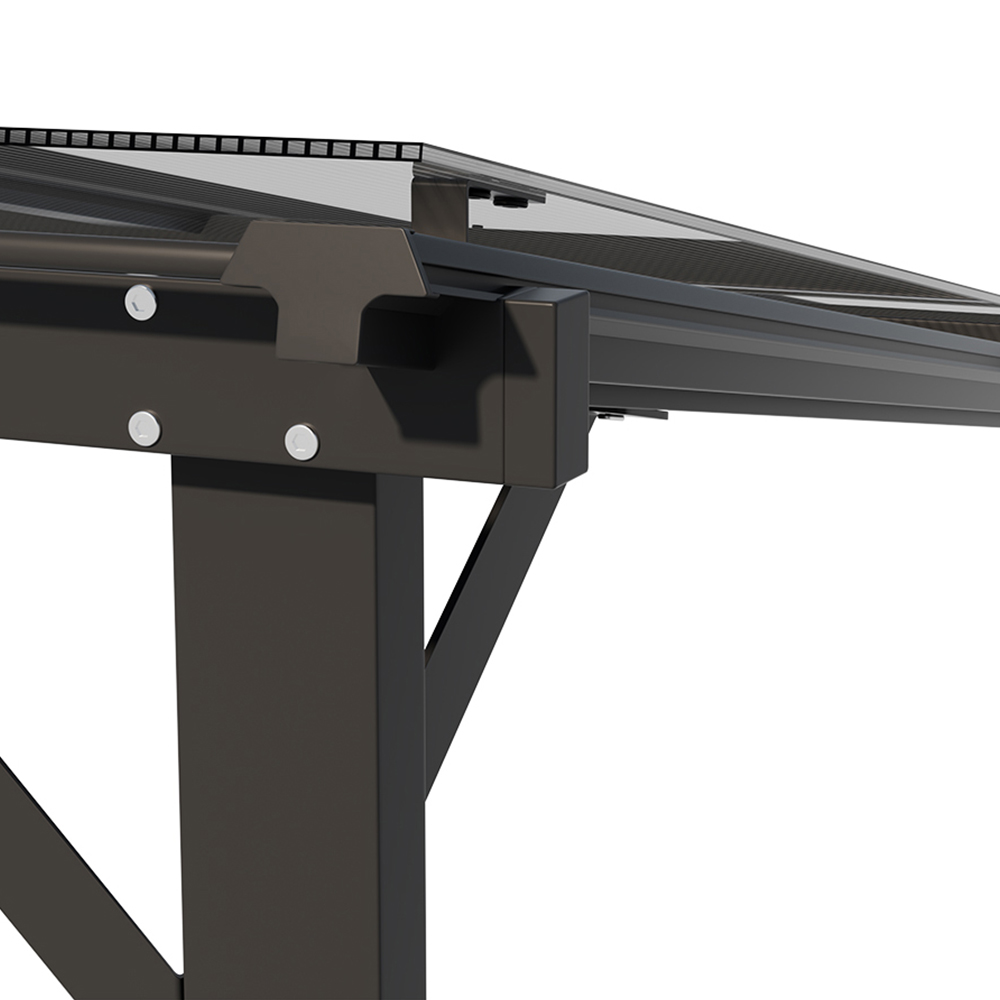 Living and Home 3 x 3m Lean to Aluminium Pergola with Polycarbonate Roof Image 5