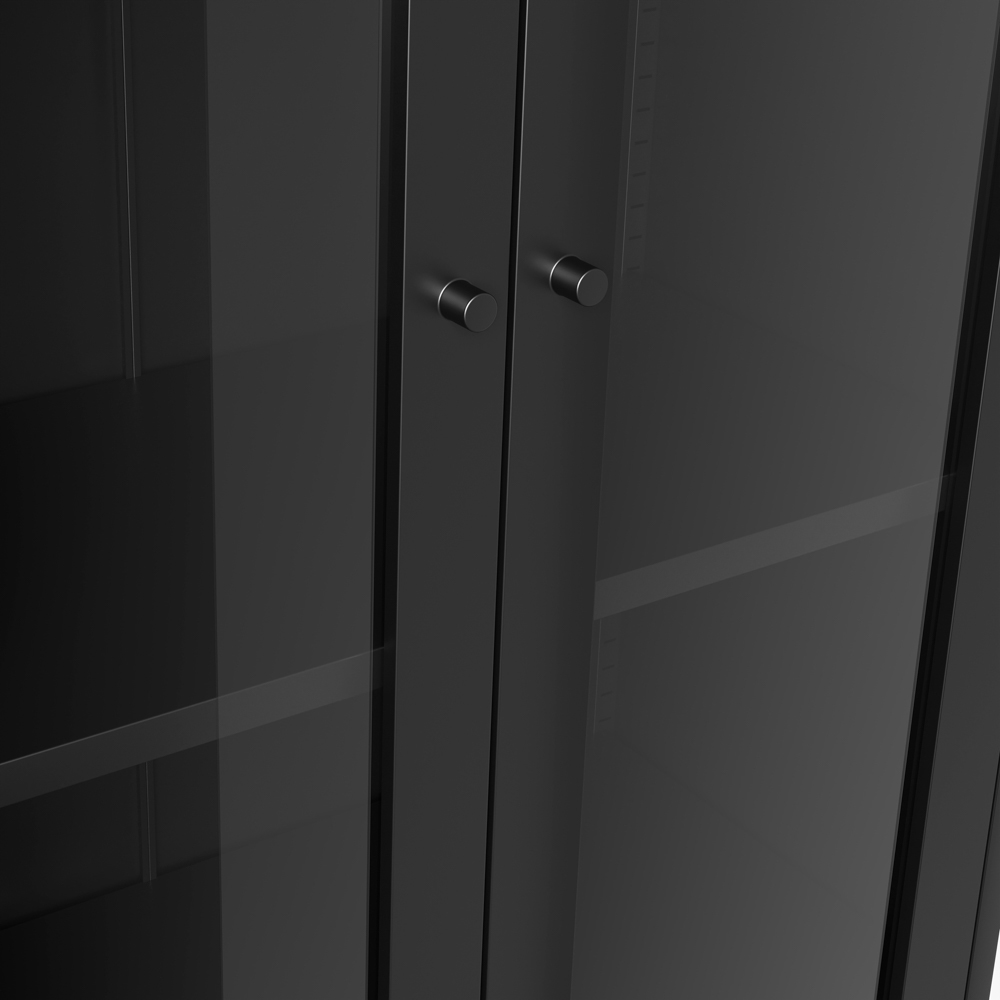 LPD Home Mase 2 Door Black Glass Display Cabinet Image 5