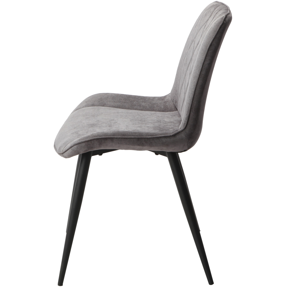 Core Products Aspen Set of 2 Grey and Black Diamond Stitch Dining Chair Image 8